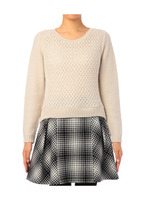 メッシュ切り替えラメニットプルオーバー