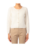 リボンボタン アンゴラ混ニットカーディガン