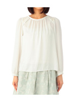 肩フラワーレース使いブラウス