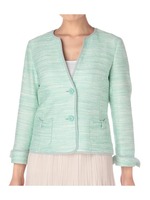 ノーカラーイタリアンツイードジャケット