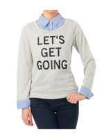 シャツレイヤード風ロゴカットソー