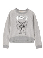 ストレイキャットプリントラグランプルオーバー