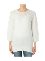 綿混カラーニットプルオーバー