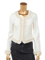 【DURAS×モモエリコラボ】パール付ホワイトデニムジャケット