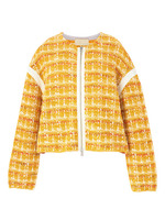 チェックツイードジップカーディガン