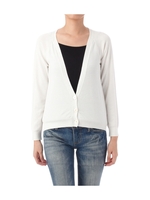 バックギャザーVネックニットカーディガン