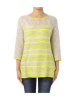 ボーダーデザイン七分袖ニット