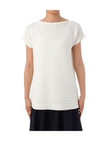 ボーダー切り替えニットプルオーバー