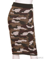 迷彩柄ニットスカート