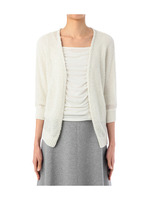 綿麻混ラメ入りニットカーディガン