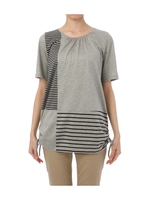 Wボーダー切り替えプルオーバー