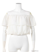 【神戸コレクション着用アイテム】オフショルダーシフォンブラウス