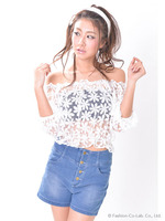オパールマーガレット柄TOPS×チューブTOP2点SET