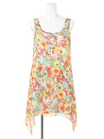 ヘムフレアフラワーワンピース