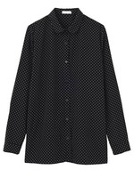 丸襟ドット柄ブラウスシャツ