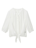 前結びギャザーシャツ