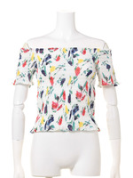 【FEMININE】グレイズフラワーシャーリングTOPS