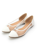 クリア配色フラットシューズ