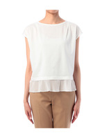 シフォン切り替えタックプルオーバー