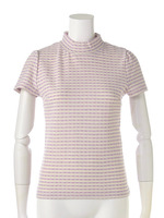 チェックハイネックノースリプルオーバー