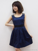 バックリボンジャガードドレス