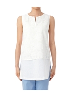 フロントレースノースリーブブラウス