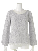 ブークレー裾チュールペプラムプルオーバー