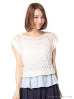 透かし編みニットアンサンブル