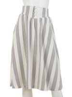 【BASIC】ボタンディテールコルセットミディフレアSK