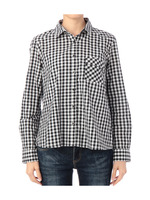 ギンガムチェックコットン長袖シャツ