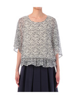 プリントブラウジングシフォンブラウス