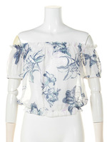 ラインフラワーオフショルTOP