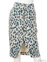 レオパードミッドカーフスカート