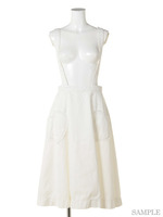 LOVE ME HEART DENIM SUSPENDER FLARE SKIRT