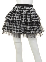 （REVIL）チェック切り替えティアードミニスカート