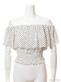 ドットオフショルフリルブラウス