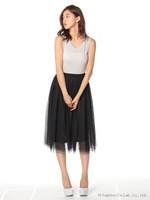 【ROSE　BUD】SLEEVELESS　TULLE　DRESS