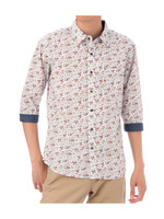 フラワープリント7分袖シャツ