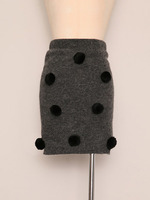 ポンポンファーニットスカート