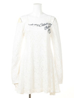 総レースオフショルワンピ