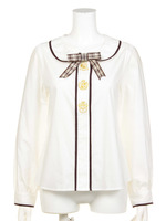 【Fi.n.t】エンブレム刺繍チェックタイ付き長袖BL