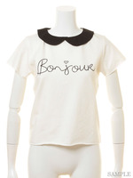 ストレッチミニ裏毛BonjourロゴTシャツ