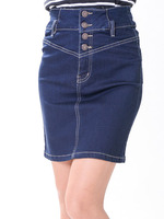 ファインストレッチ4つ釦ハイウエストタイトSK