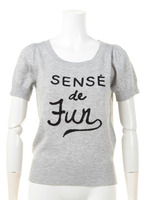 ボーダーロゴステッチショートプルオーバー