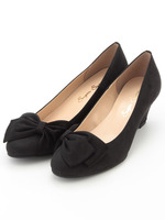 リボン付ウエッジパンプス