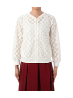 透かし柄ジップアップジャケット