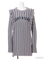 baseball frill knit dress