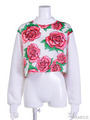 Brush Rose Cropped Crew