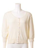 【L'est Rose Paris】ビジューボタンレースカーディガン