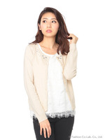 レース×ビジューニットアンサンブル